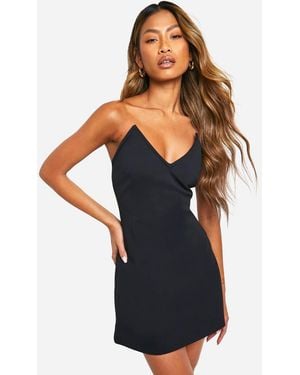 Boohoo Boned Structured Mini Dress - Black