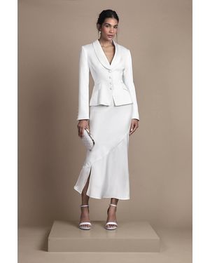 Coast Bridal Satin Detail Fitted Skirt - Brown