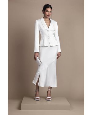 Coast Bridal Satin Detail Fitted Skirt - Brown