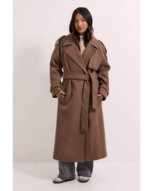 Dorothy Perkins Petite Belted Trench - Brown