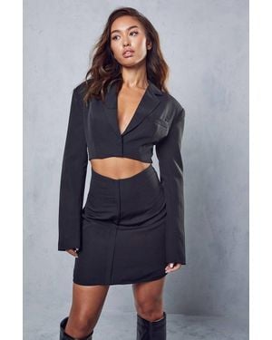 MissPap Cut Out Waist Detail Blazer Dress - Blue