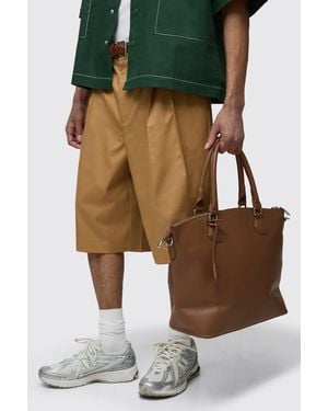 BoohooMAN Pu Weekend Bag - Green