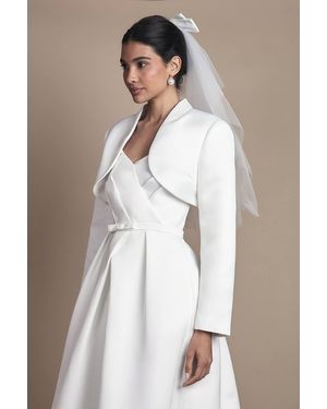 Coast Satin Bridal Bolero Jacket - White