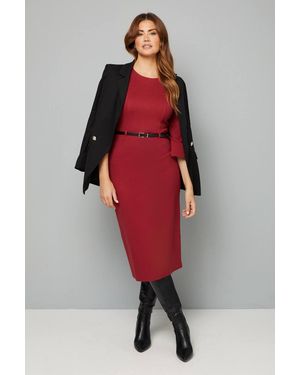 Wallis Viscose Ponte Pocket Detail Shift Dress - Red