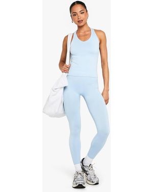 Boohoo Seamless Sculpt Booty Ruched Legging - Blue