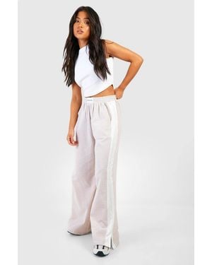 DSGN Studio Petite Textured Stripe Trouser - White
