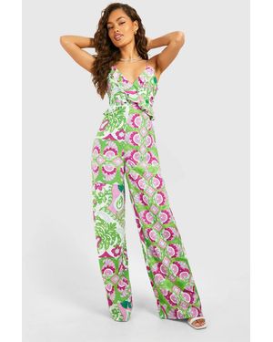 Boohoo Strappy Jumpsuit - Green