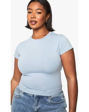 Boohoo Plus Basics Fitted Top - White