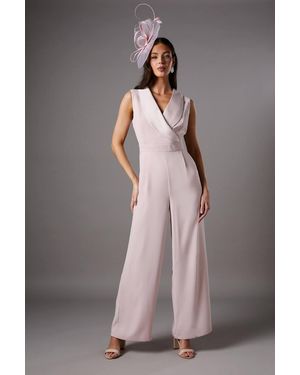 Coast Crepe Wrap Jumpsuit - Gray