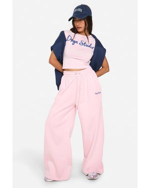 Boohoo Dsgn Studio Script Wide Leg Jogger - Pink