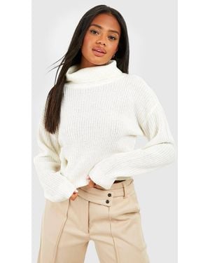 Boohoo Basic Roll Neck Sweater - White