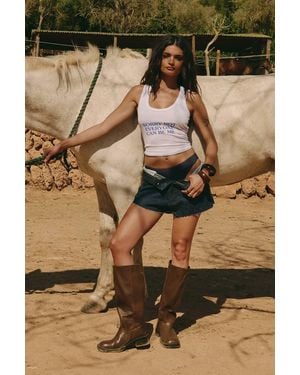 Boohoo Raw Hem Denim Short - Blue