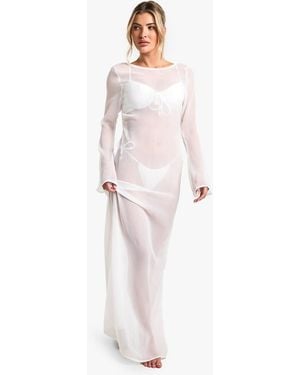 Boohoo Beachwear Essentials Maxi Dress - White