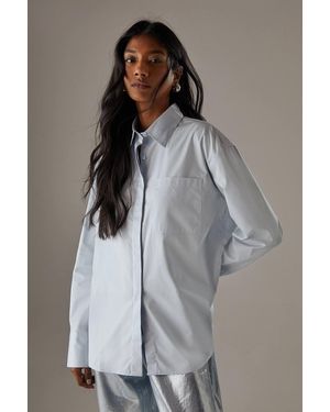 Warehouse Cotton Lace Up Side Shirt - Gray