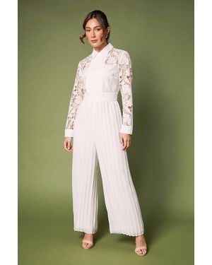 Coast Lace Pleated Panel Detail Jumpsuit - Green