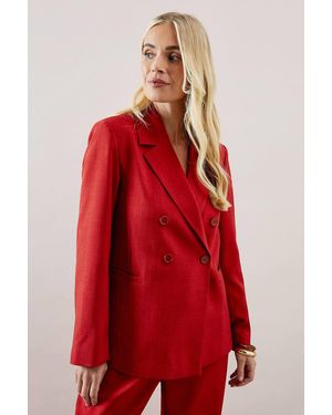 Wallis Petite Double Breasted Collared Blazer