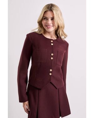 Dorothy Perkins Collarless Jacket - Red