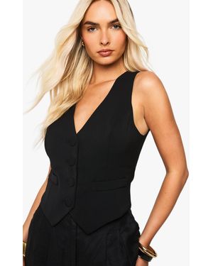Boohoo Chaleco Ajustado Con Detalle De Costuras - Negro