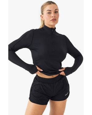 Boohoo Sport Half Zip Loose Fit Sports Top - Blue