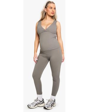 Boohoo Maternity Supersoft Sculpt Bump Support Legging - Gray