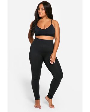 Boohoo Plus Tummy Control Seamless Leggings - Black