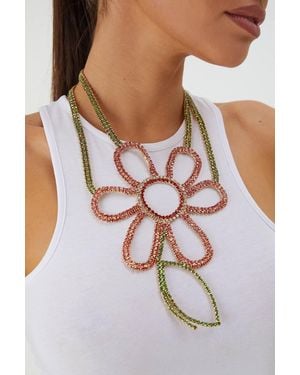 MissPap Floral Statement Necklace - White
