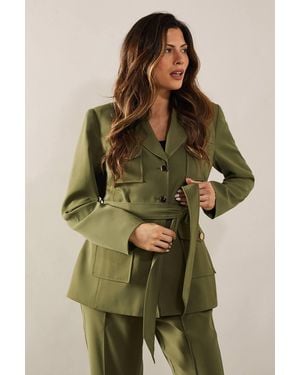 Wallis Four Pocket Military Jacket - Green