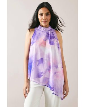 Wallis Petite Ombre Asymmetric Top - Purple