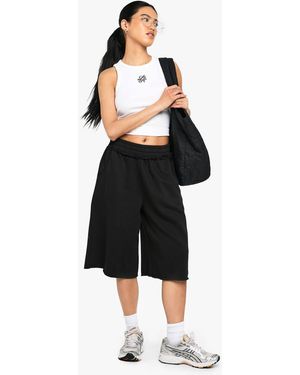 Boohoo Exposed Seam Raw Hem Jort - Black