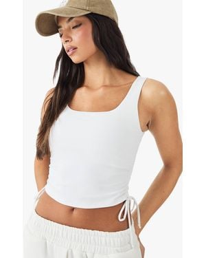 DSGN Studio Ultra Sculpt Ruched Side Tank Top - White