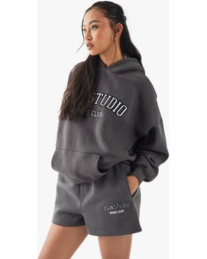 DSGN Studio Sports Club Applique Sweat Short - Black