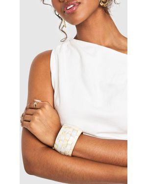 Boohoo Pearlised Statement Bangle - Brown