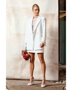 Oasis Tailored Bridal Mini Skirt - White