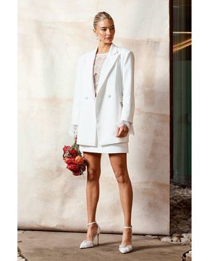 Oasis Tailored Bridal Mini Skirt - White