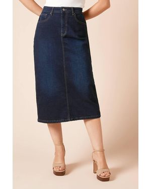 Dorothy Perkins Denim Midi Skirt - Blue