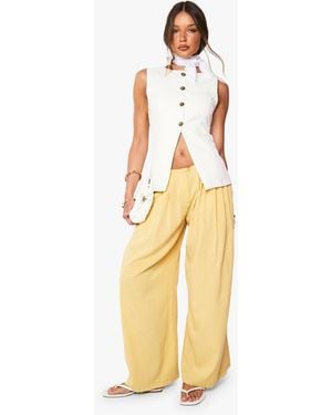 Boohoo Linen Look Palazzo Pants - Metallic