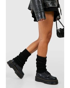 Boohoo Cable Knit Leg Warmers - Black