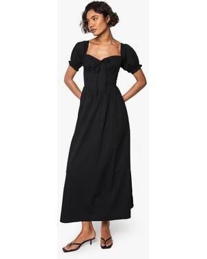 Boohoo Tall Milkmaid Midaxi Dress - Black