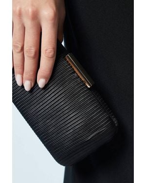 Coast Brooke Satin Clutch Bag - Black