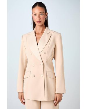 Coast Premium Hourglass Silhouette Double Breasted Blazer - Natural