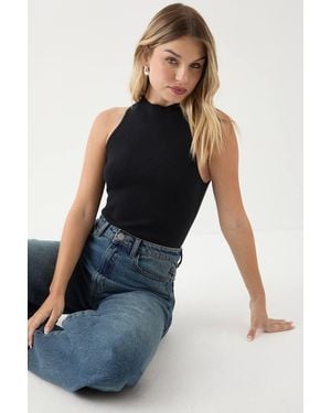 MissPap Fine Gauge Halter Neck One Piece - Blue