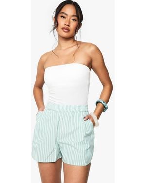 Boohoo Stripe Woven Shorts - Blue