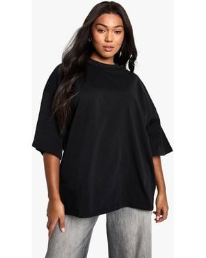 Boohoo Plus Cotton Super Oversized T-Shirt - Black