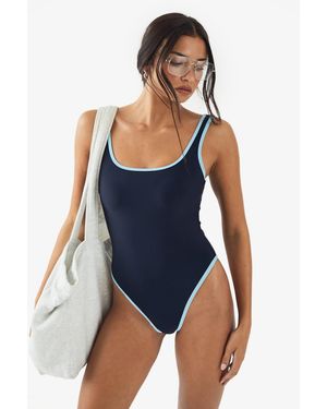 DSGN Studio Sports Square Neck Bathing Suit - Blue