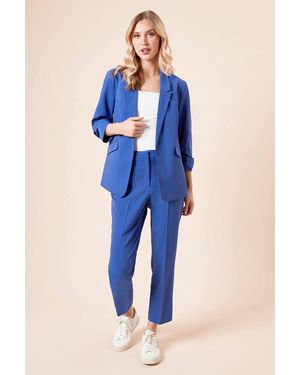 Dorothy Perkins Ruched Sleeve Blazer - Blue