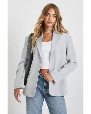 Boohoo Oversized Boxy Fit Blazer - Gray