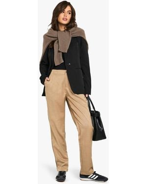 Boohoo Tailored Tapered Trouser - Natural