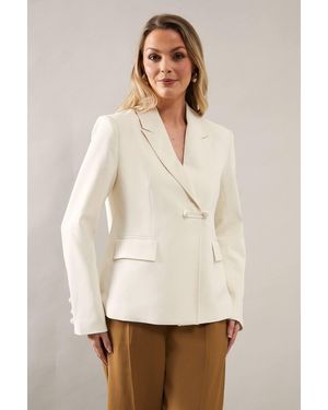 Wallis Tailored Tab Detail Blazer - White
