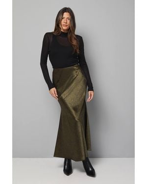 Wallis Satin Bias Cut Skirt - Gray