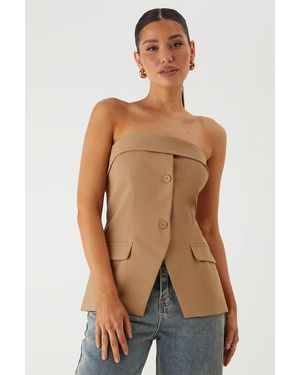 MissPap Tailored Bandeau Top - Natural